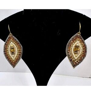 Beaded Dangle Earrings Handmade Statement Earrings Bohemian Style New